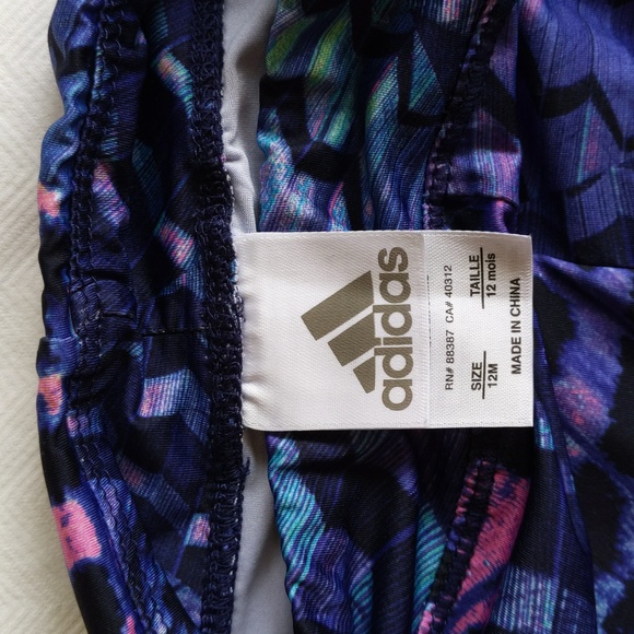 adidas abstract print sporty cropped leggings 12 months baby girl - Picture 4 of 7